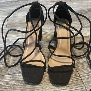 Black Lace-up Sandals
